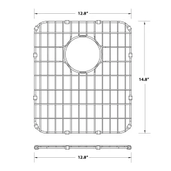 KRAUS Dex Series 17 Inch Stainless Steel Kitchen Sink Bottom Grid with Soft Rubber Bumpers