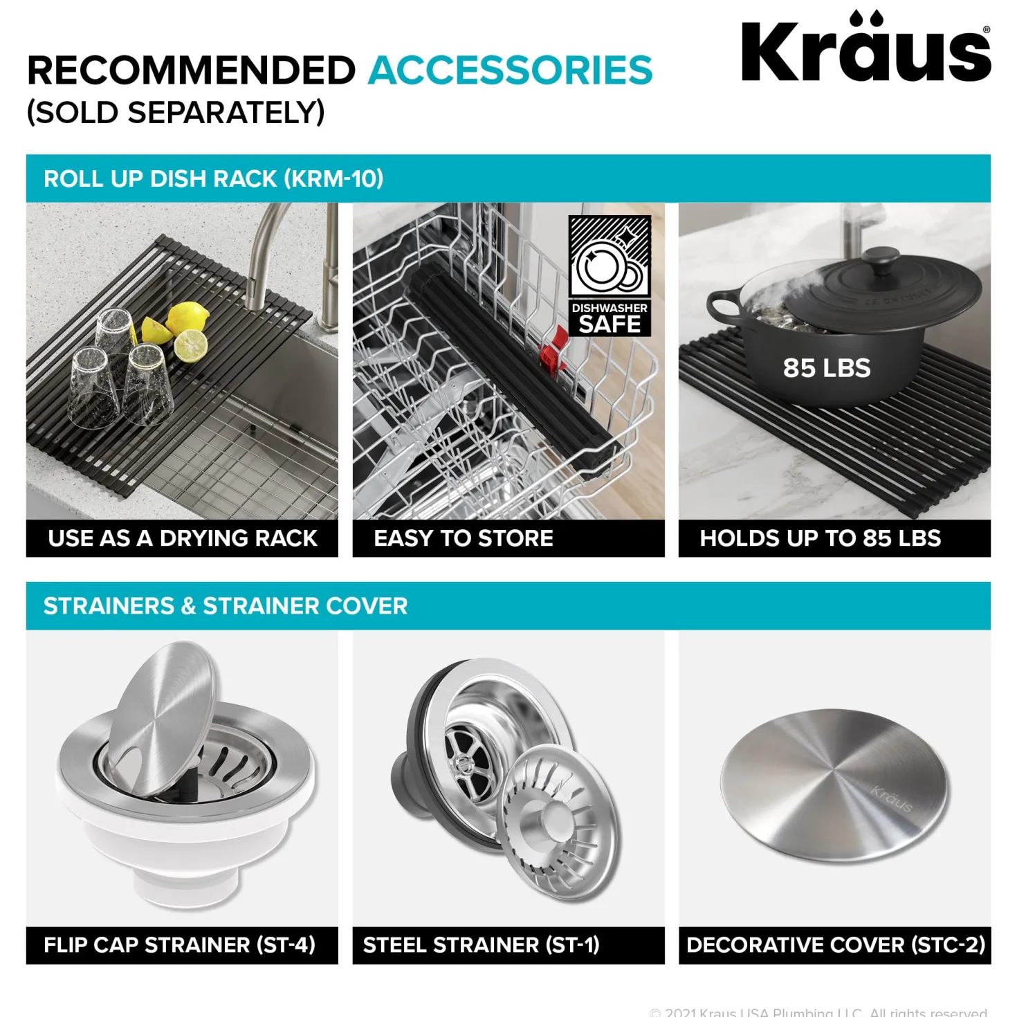 KRAUS Dex 17" Undermount 16 Gauge Stainless Steel ADA Kitchen Sink