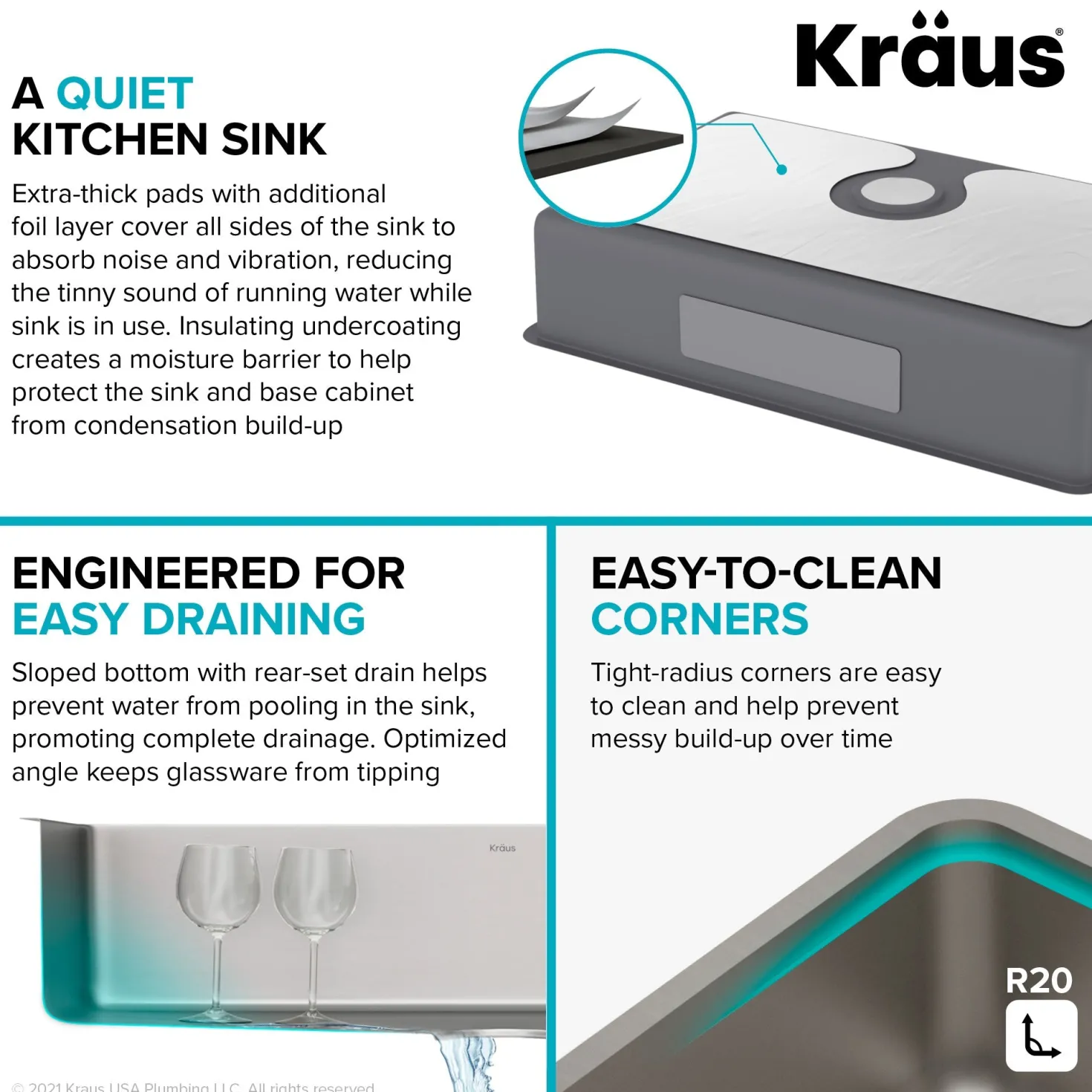 KRAUS Dex 32" Undermount 16 Gauge Stainless Steel Kitchen Sink