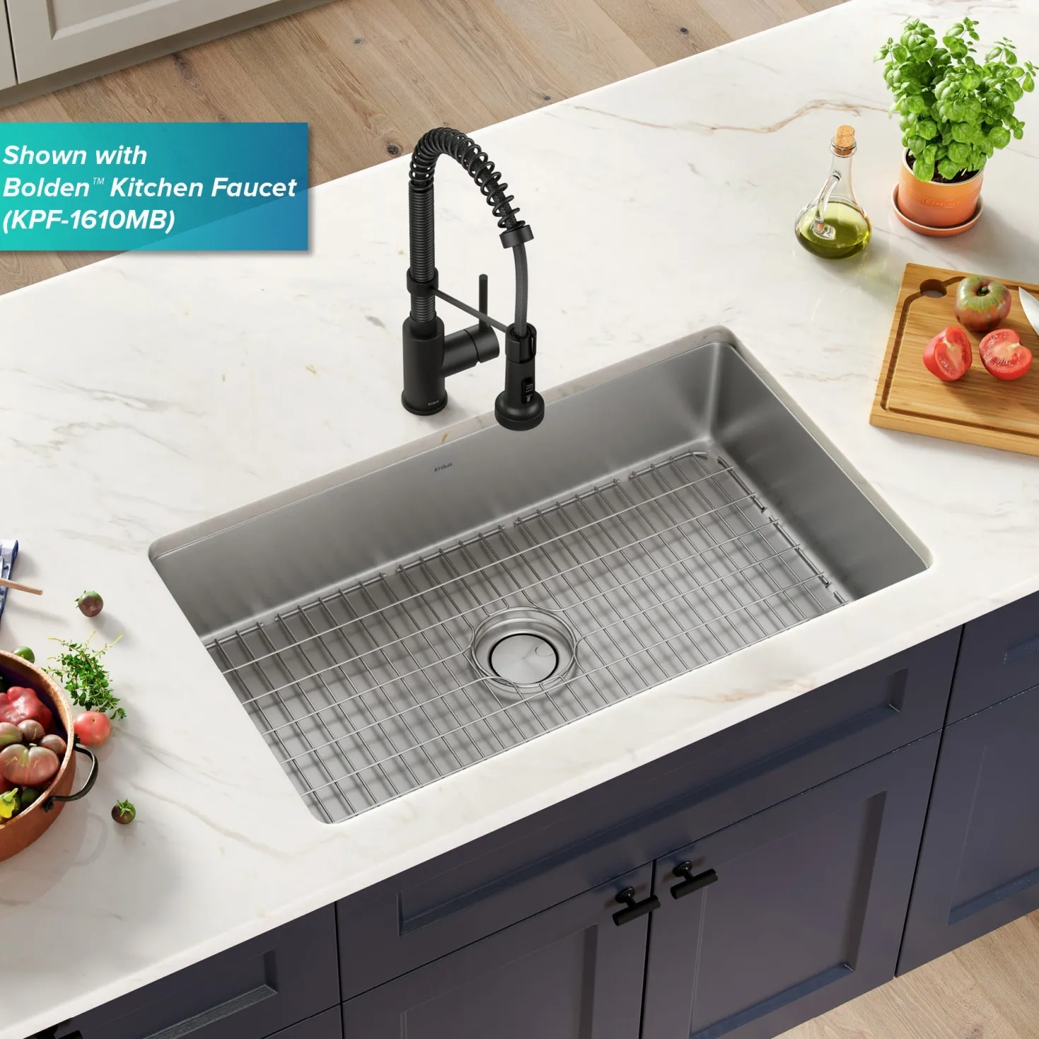 KRAUS Dex 32" Undermount 16 Gauge Stainless Steel Kitchen Sink