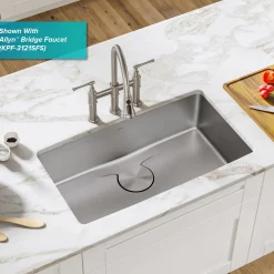 KRAUS Dex 33" Undermount 16 Gauge Stainless Steel Kitchen Sink with VersiDrain
