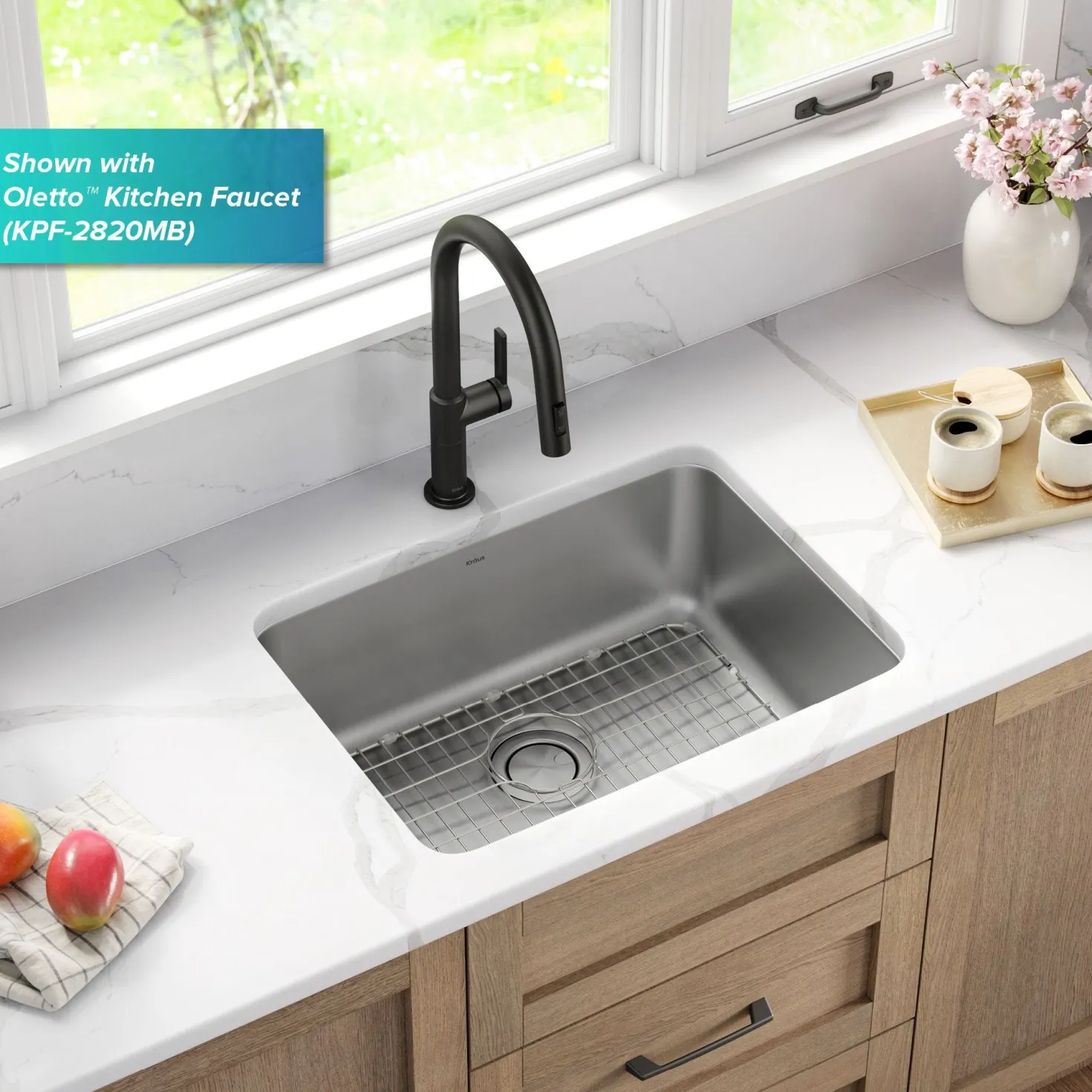 KRAUS Dex 25" Undermount 16 Gauge Stainless Steel Kitchen Sink