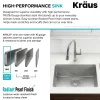 KRAUS Dex 25" Undermount 16 Gauge Stainless Steel Kitchen Sink with VersiDrain