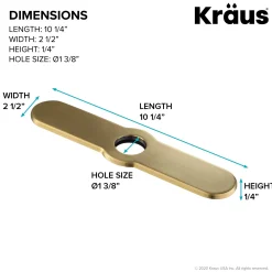 KRAUS DP03BB 10-Inch Deck Plate for Kitchen Faucet in Brushed Brass