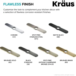 KRAUS DP03BB 10-Inch Deck Plate for Kitchen Faucet in Brushed Brass