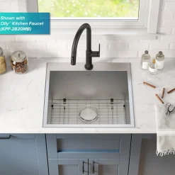 KRAUS 22" Drop-in 16 Gauge Stainless Steel Laundry Utility Sink