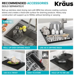 KRAUS 22" Drop-in 16 Gauge Stainless Steel Laundry Utility Sink
