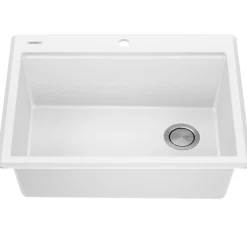 KRAUS 28” Drop-In Granite Composite Workstation Kitchen Sink in White