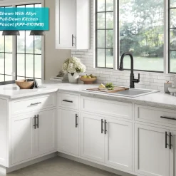 KRAUS 28” Drop-In Granite Composite Workstation Kitchen Sink in White