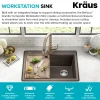 KRAUS 28” Drop-In Granite Composite Workstation Kitchen Sink in Metallic Brown
