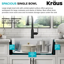 KRAUS 28” Drop-In Granite Composite Workstation Kitchen Sink in Metallic Brown