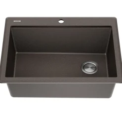 KRAUS 28” Drop-In Granite Composite Workstation Kitchen Sink in Metallic Brown