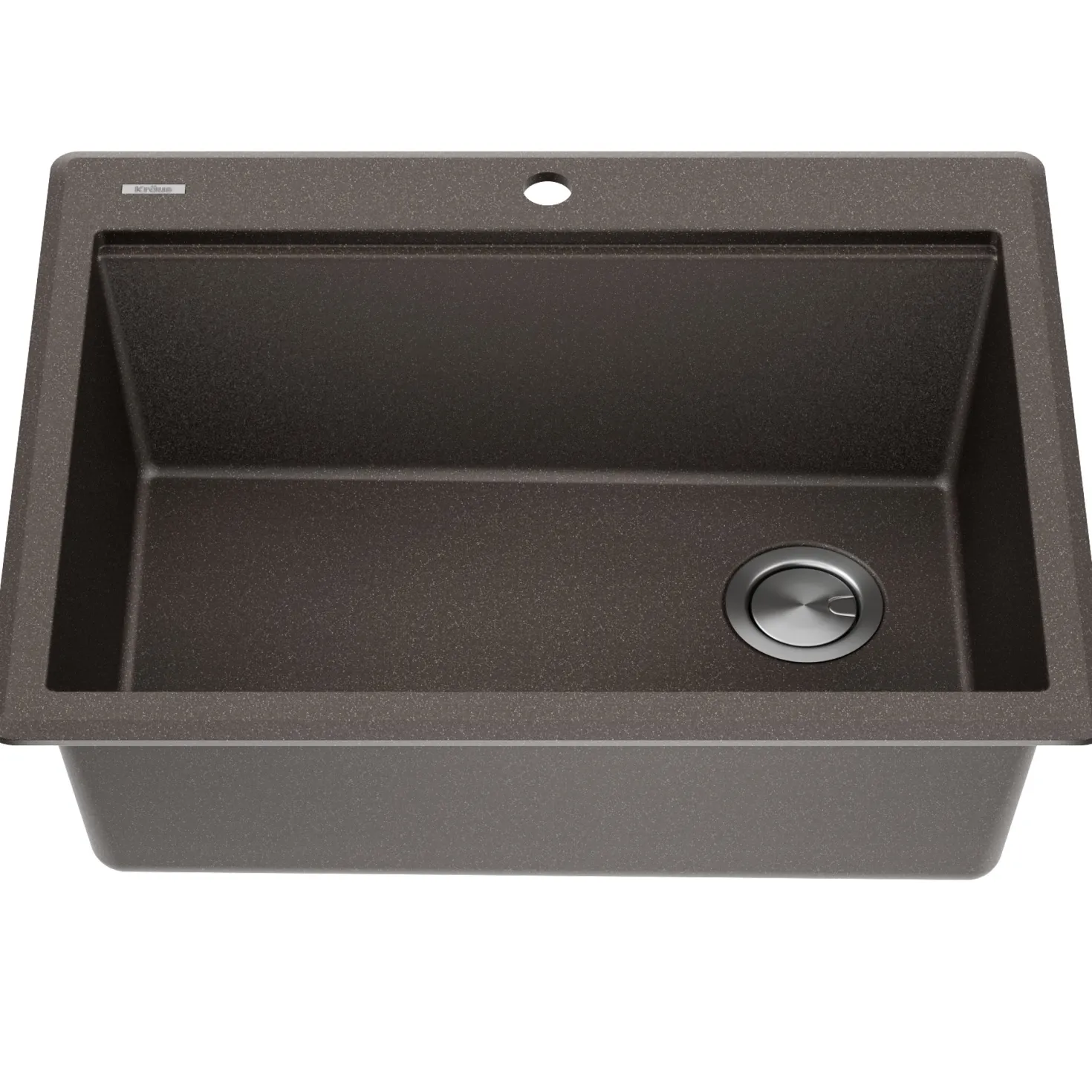 KRAUS 28” Drop-In Granite Composite Workstation Kitchen Sink in Metallic Brown