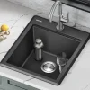 KRAUS 18” Drop-In Granite Composite Workstation Kitchen Bar Sink in Metallic Black
