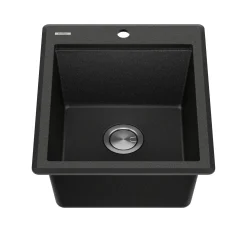 KRAUS 18” Drop-In Granite Composite Workstation Kitchen Bar Sink in Metallic Black