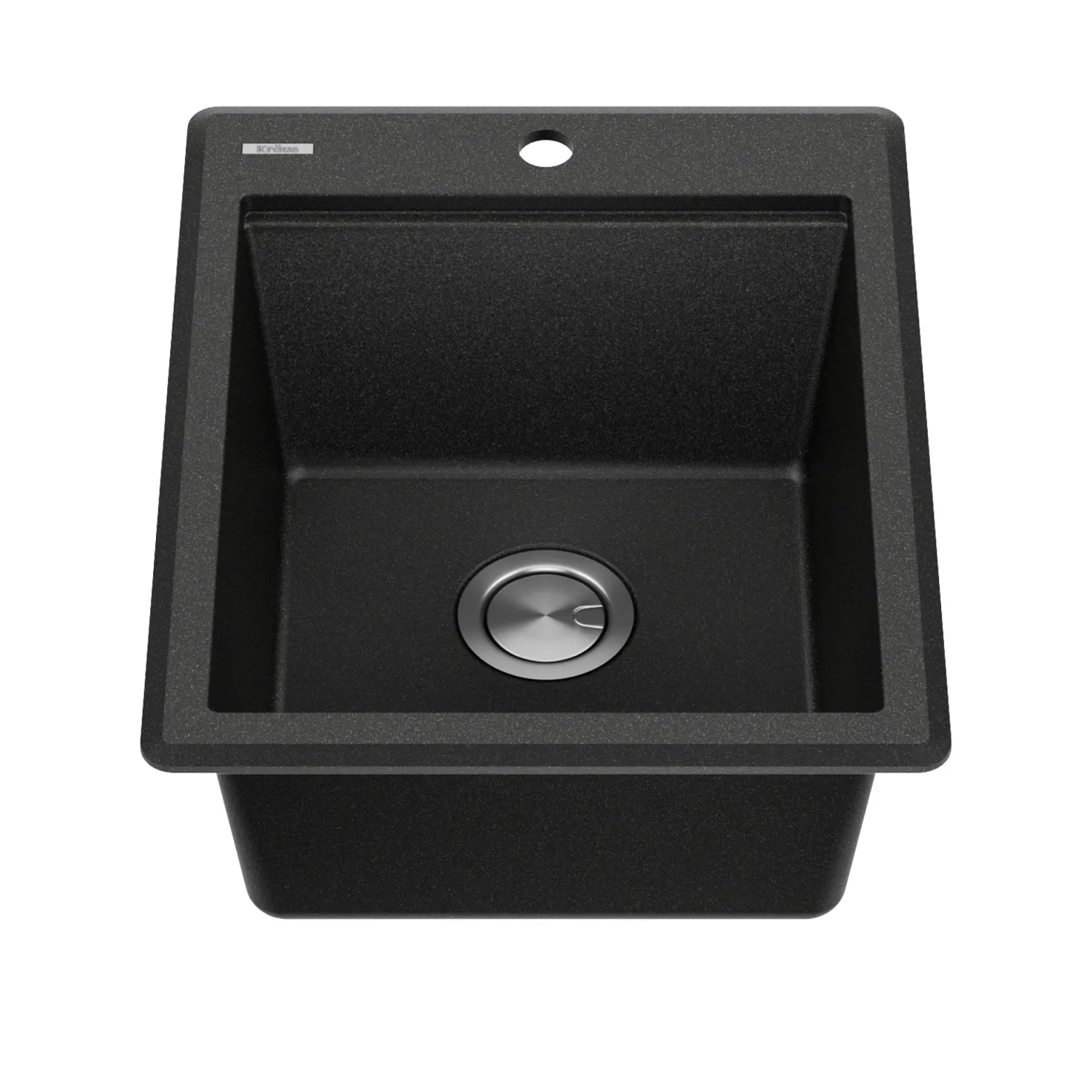 KRAUS 18” Drop-In Granite Composite Workstation Kitchen Bar Sink in Metallic Black