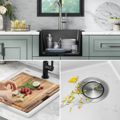 KRAUS 18” Drop-In Granite Composite Workstation Kitchen Bar Sink in White