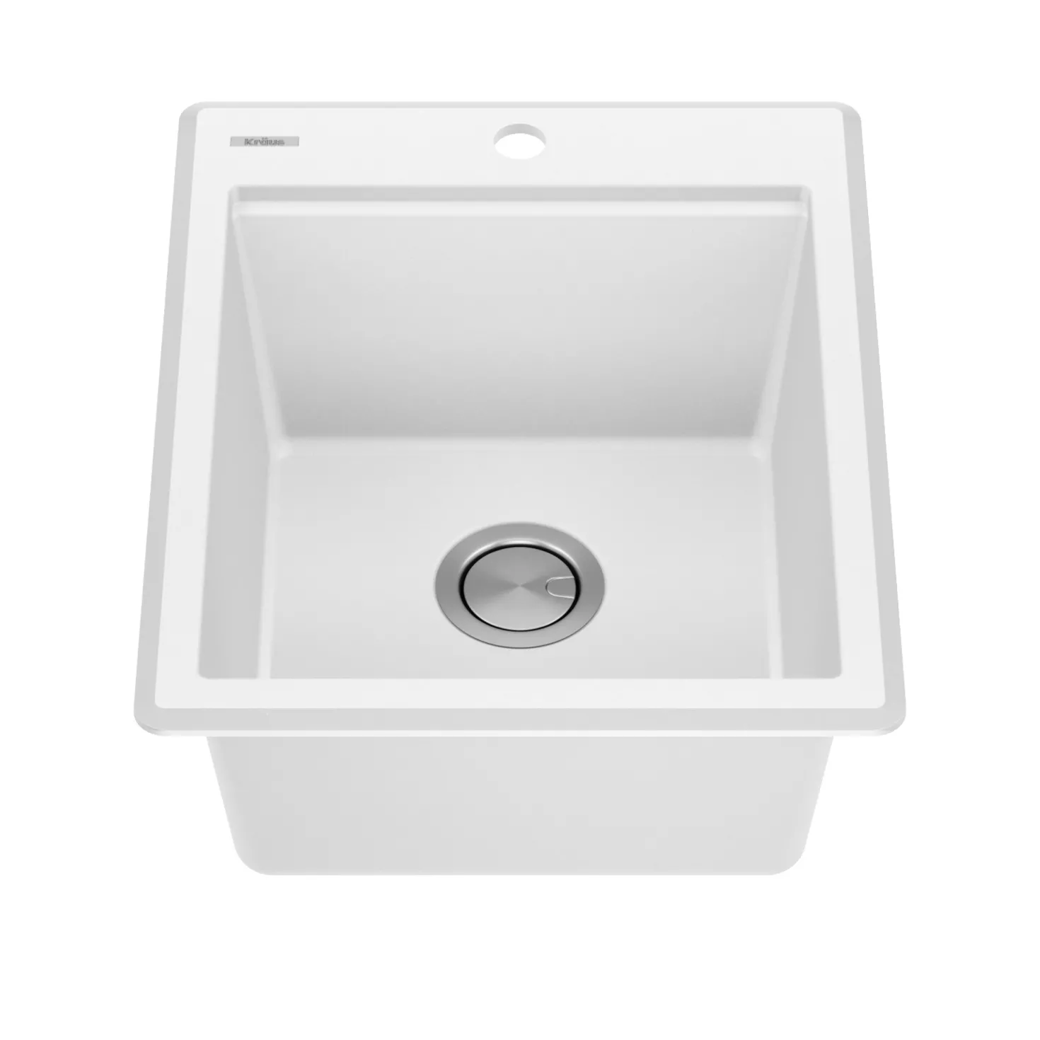 KRAUS 18” Drop-In Granite Composite Workstation Kitchen Bar Sink in White