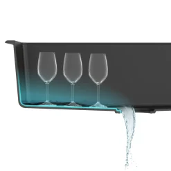 KRAUS 24" Dual Mount Single Bowl Granite Kitchen Sink with Topmount and Undermount Installation in Black Onyx