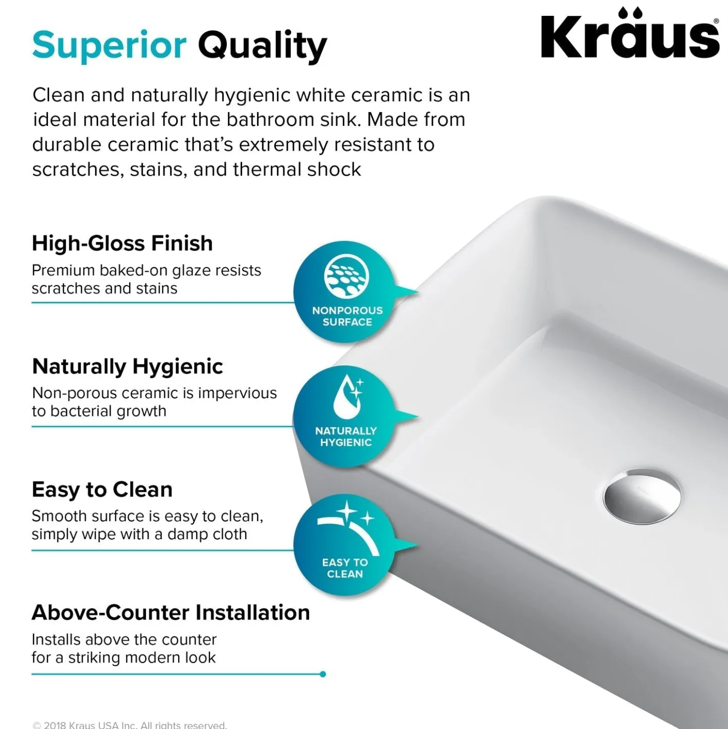 KRAUS Elavo 19-Inch Modern Rectangular White Porcelain Ceramic Bathroom Vessel Sink and Arlo Faucet Combo Set with Pop-Up Drain