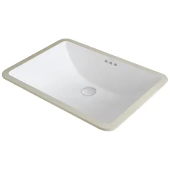 KRAUS Elavo Large Rectangular Ceramic Undermount Bathroom Sink in White with Overflow
