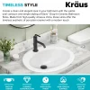 KRAUS Elavo 22" Oval Porcelain Drop In Bathroom Sink in White