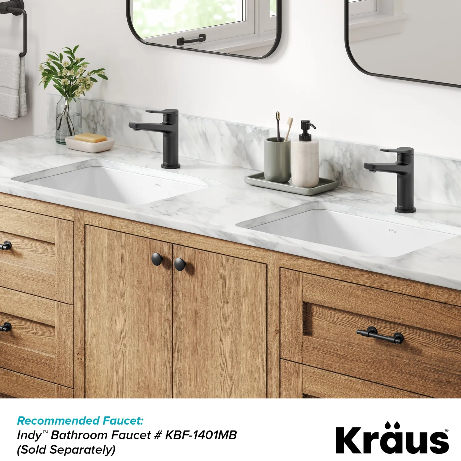 KRAUS Elavo 20-1/4" Rectangular Porcelain Undermount Bathroom Sink in White