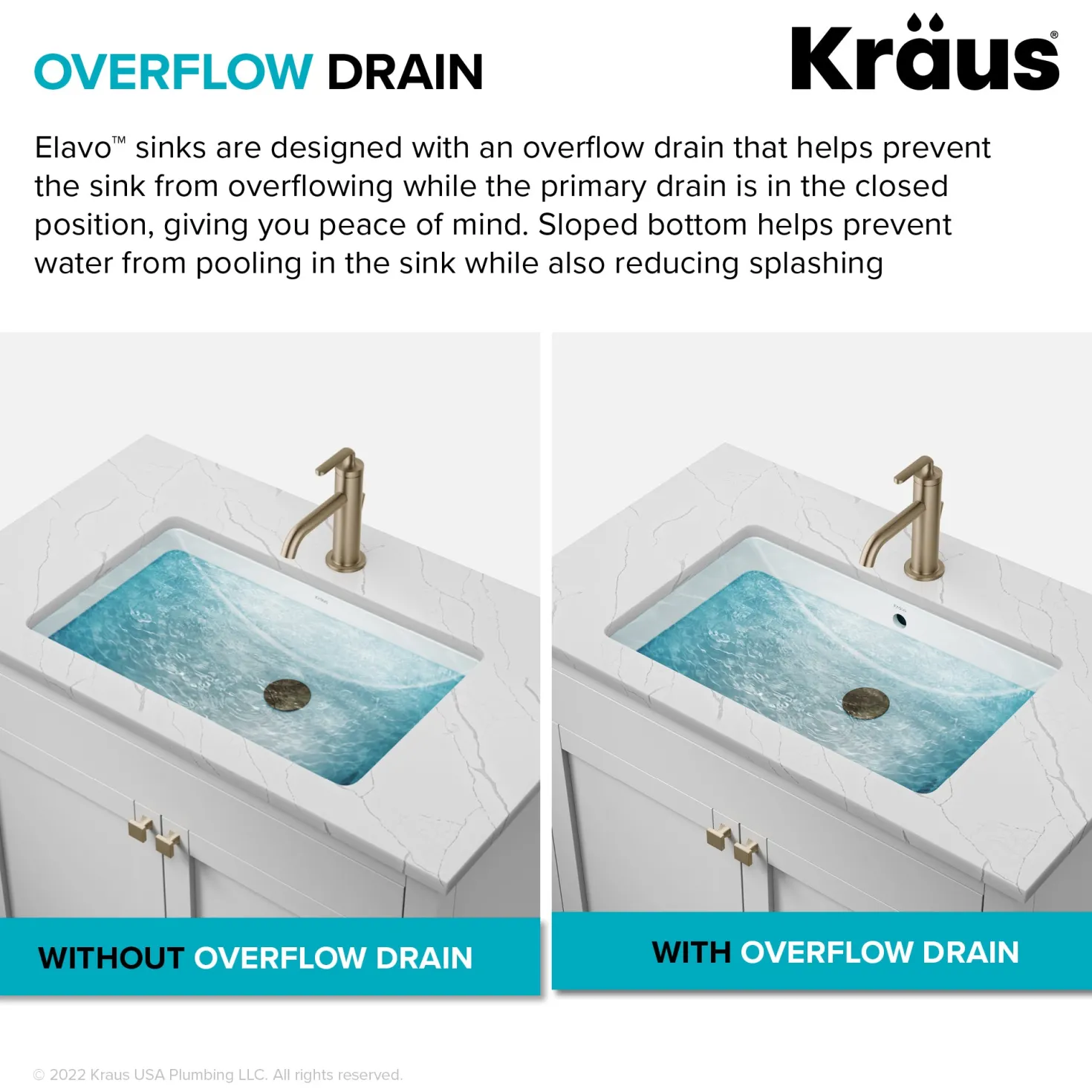 KRAUS Elavo 20-1/4" Rectangular Porcelain Undermount Bathroom Sink in White