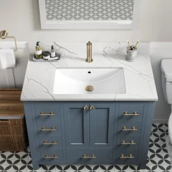 KRAUS Elavo 23" Rectangular Porcelain Undermount Bathroom Sink in White