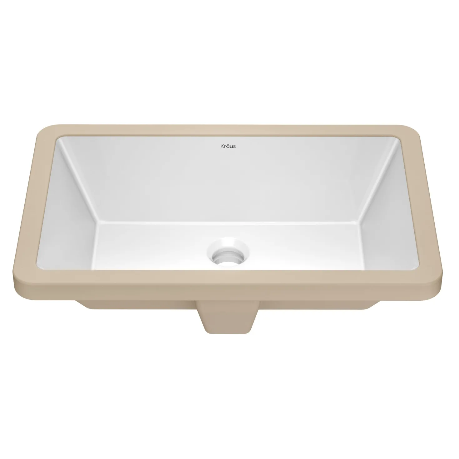 KRAUS Elavo 21-1/8" Rectangular Porcelain Undermount Bathroom Sink in White