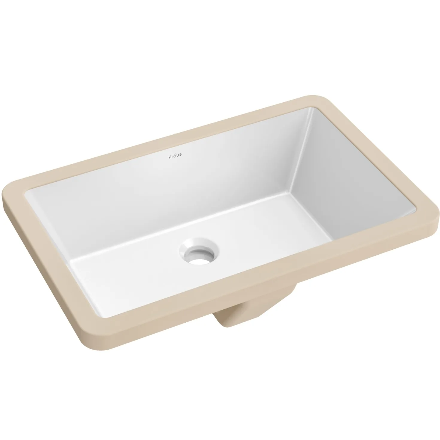 KRAUS Elavo 21-1/8" Rectangular Porcelain Undermount Bathroom Sink in White