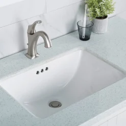 KRAUS Elavo 21" Rectangular Undermount White Porcelain Bathroom Sink with Overflow (2-Pack)