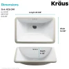 KRAUS Elavo Small Rectangular Ceramic Undermount Bathroom Sink in White with Overflow