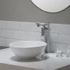 KRAUS ElavoWhite Ceramic Small Round Vessel Bathroom Sink & Pop Up drain