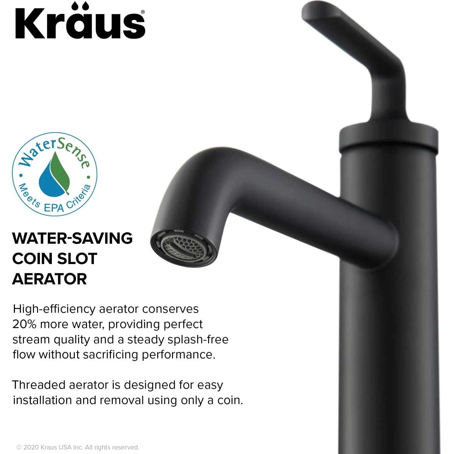 KRAUS Elavo 19" White Rectangular Porcelain Bathroom Vessel Sink with Ramus Single Handle Vessel Bathroom Sink Faucet with Pop-Up Drain