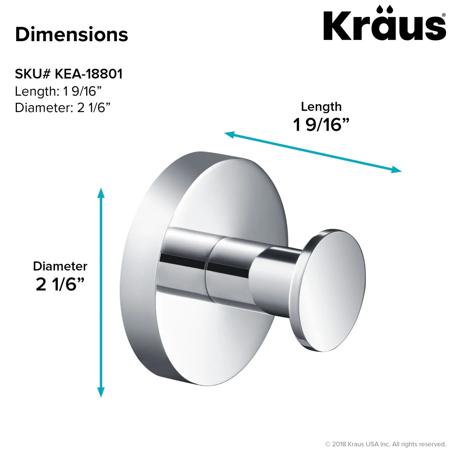 KRAUS Elie Bathroom Robe and Towel Hook
