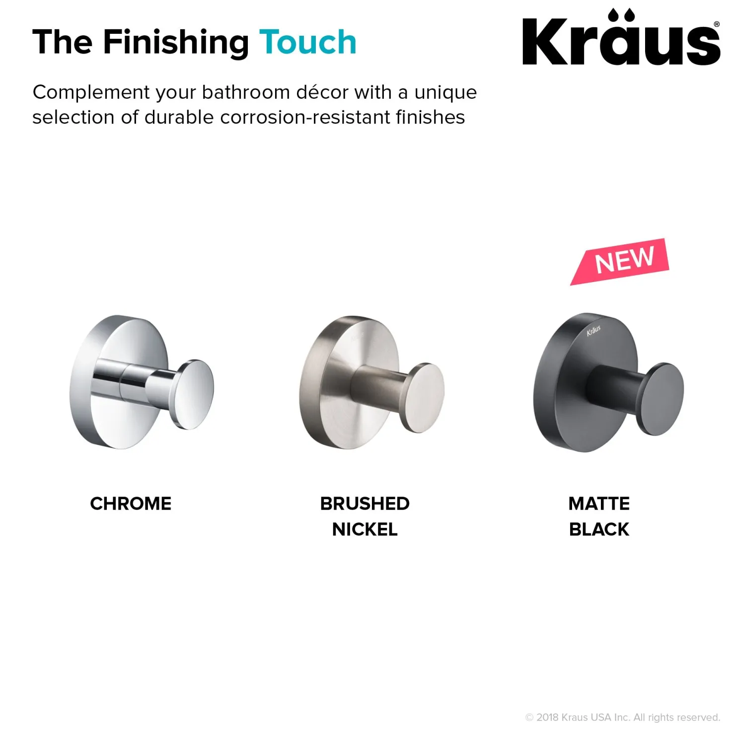 KRAUS Elie Bathroom Robe and Towel Hook