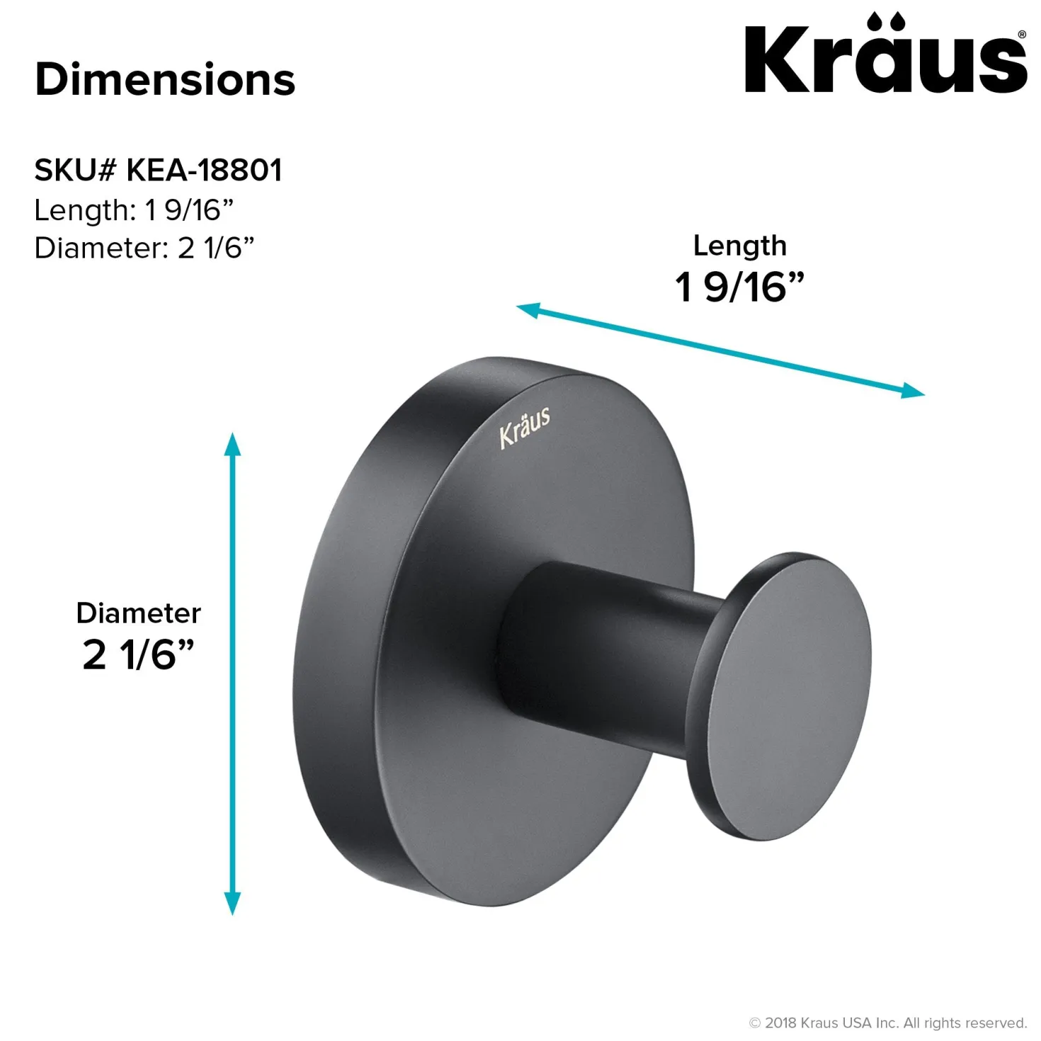 KRAUS Elie Bathroom Robe and Towel Hook
