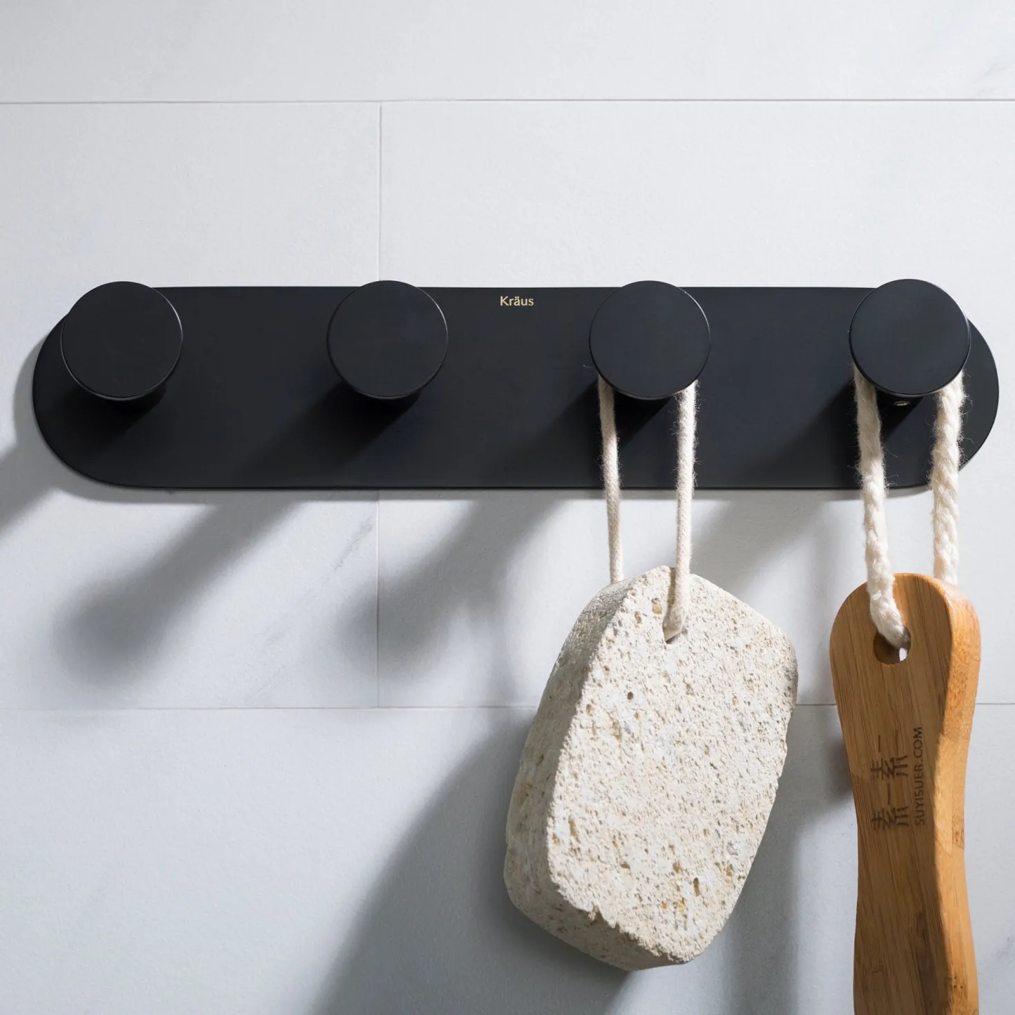 KRAUS Elie Bathroom Robe and Towel Hook Rack with 4 Hooks