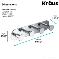 KRAUS Elie Bathroom Robe and Towel Hook Rack with 4 Hooks