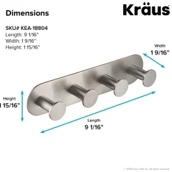 KRAUS Elie Bathroom Robe and Towel Hook Rack with 4 Hooks