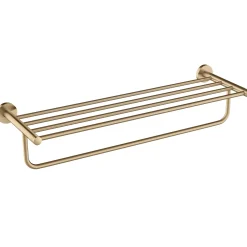 KRAUS Elie Bathroom Shelf with Towel Bar, Brushed Gold Finish