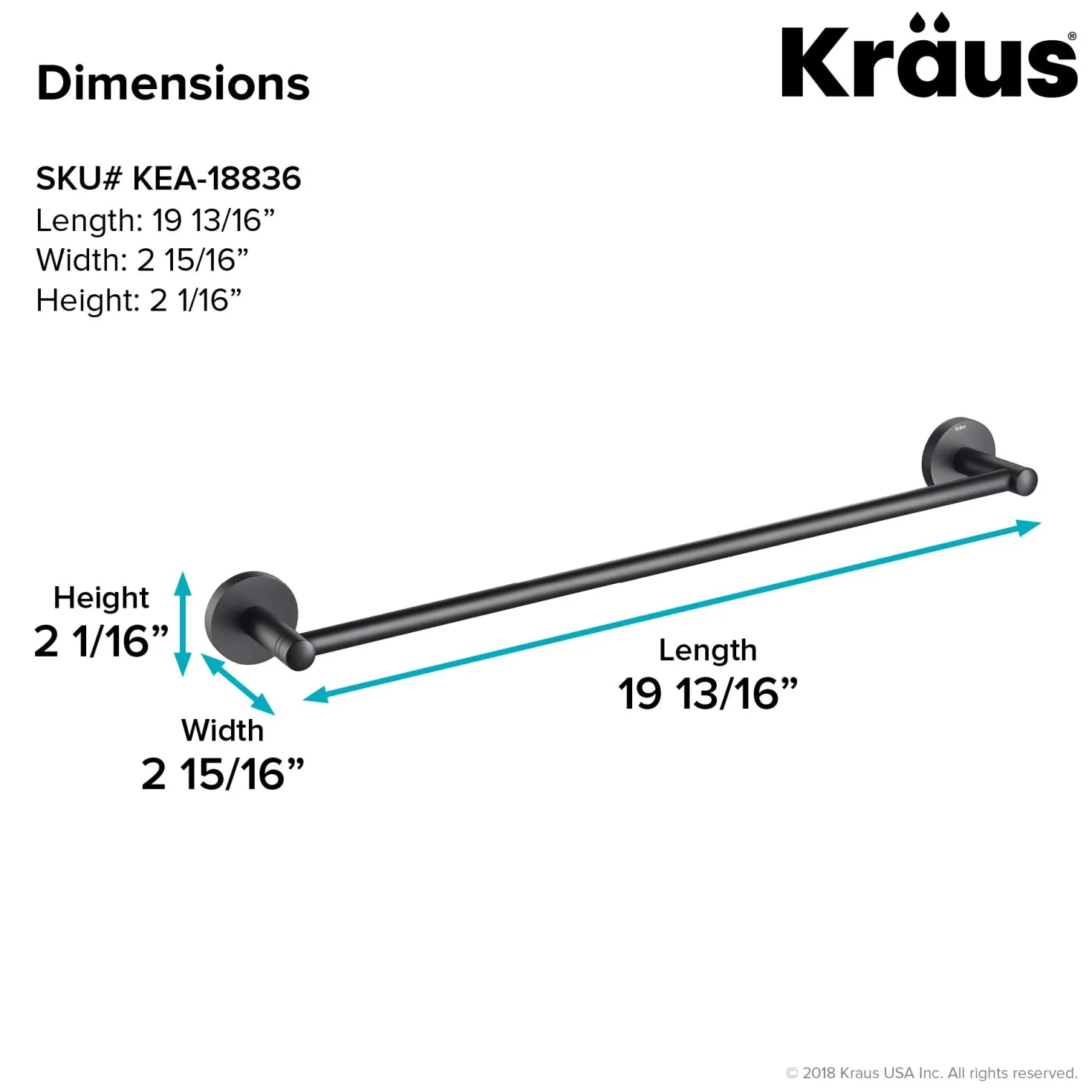 KRAUS Elie Bathroom Towel Bar