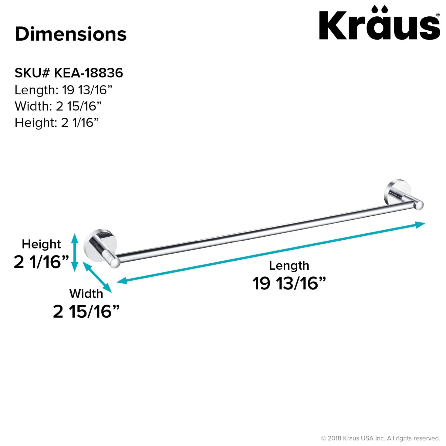 KRAUS Elie Bathroom Towel Bar