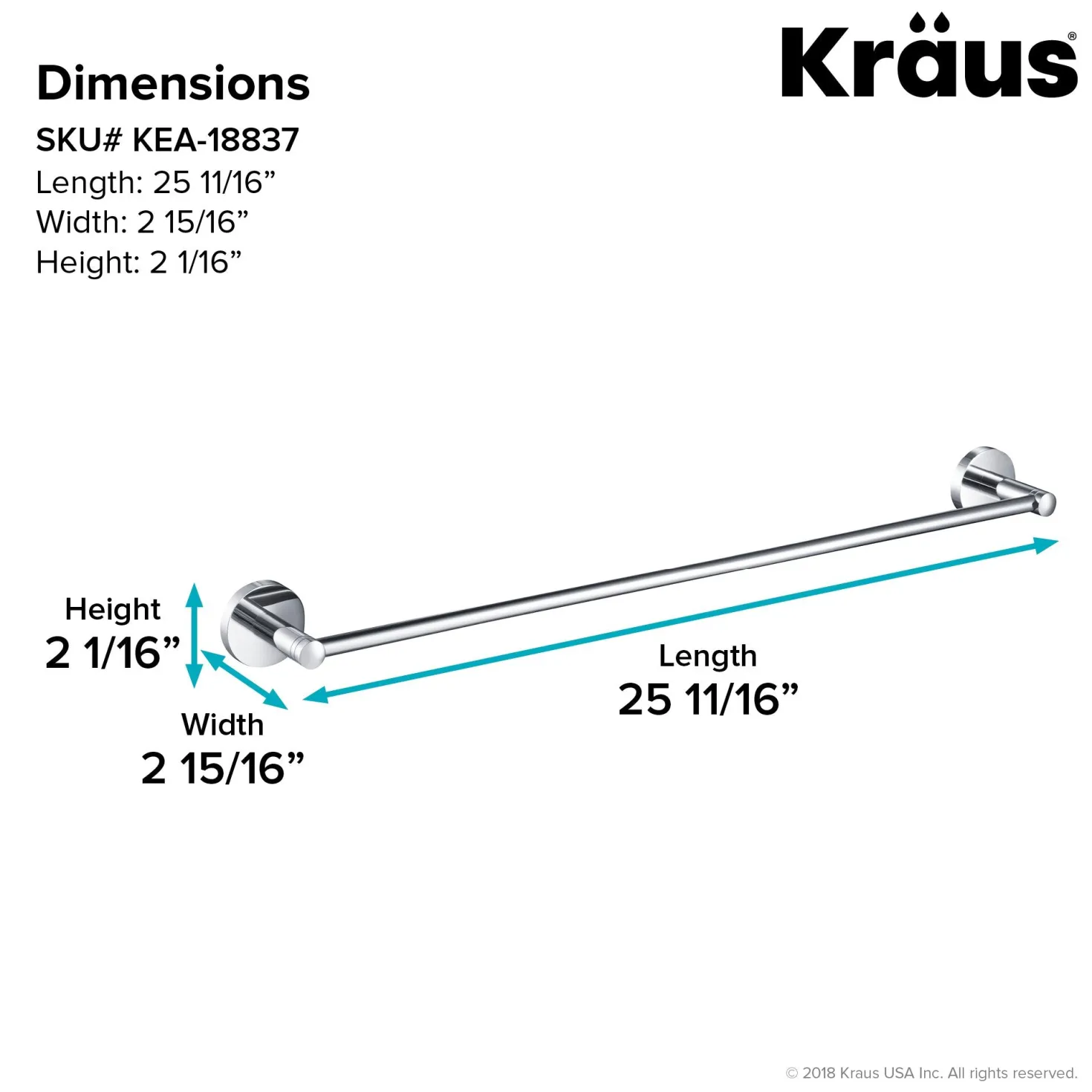 KRAUS Elie Bathroom Towel Bar