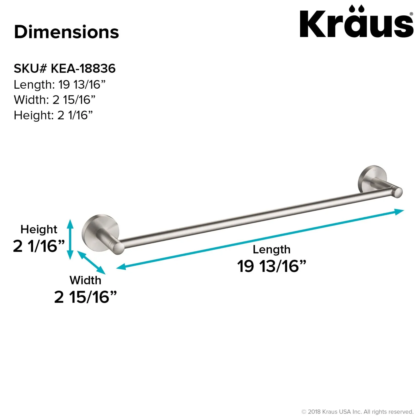 KRAUS Elie Bathroom Towel Bar