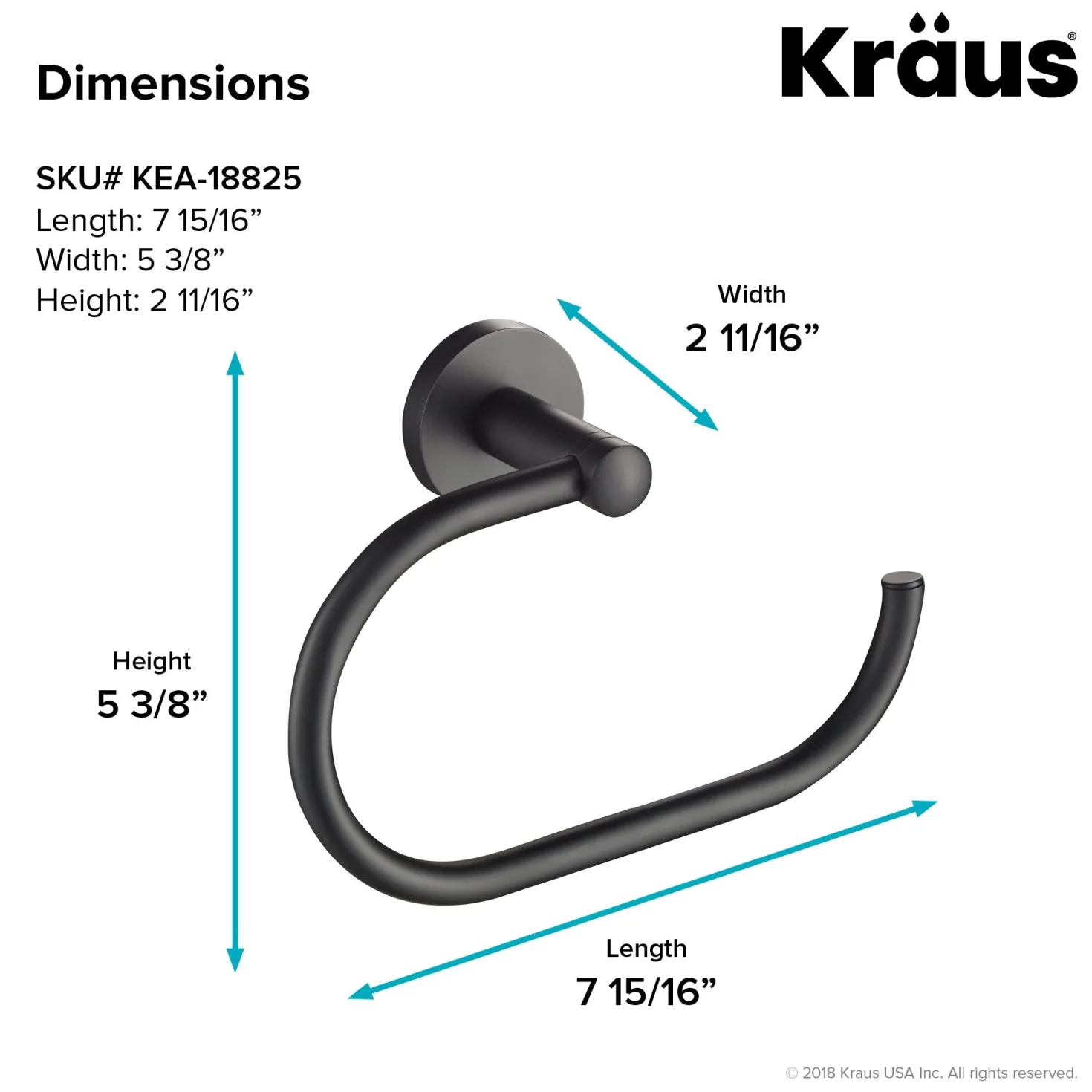 KRAUS Elie Bathroom Towel Ring