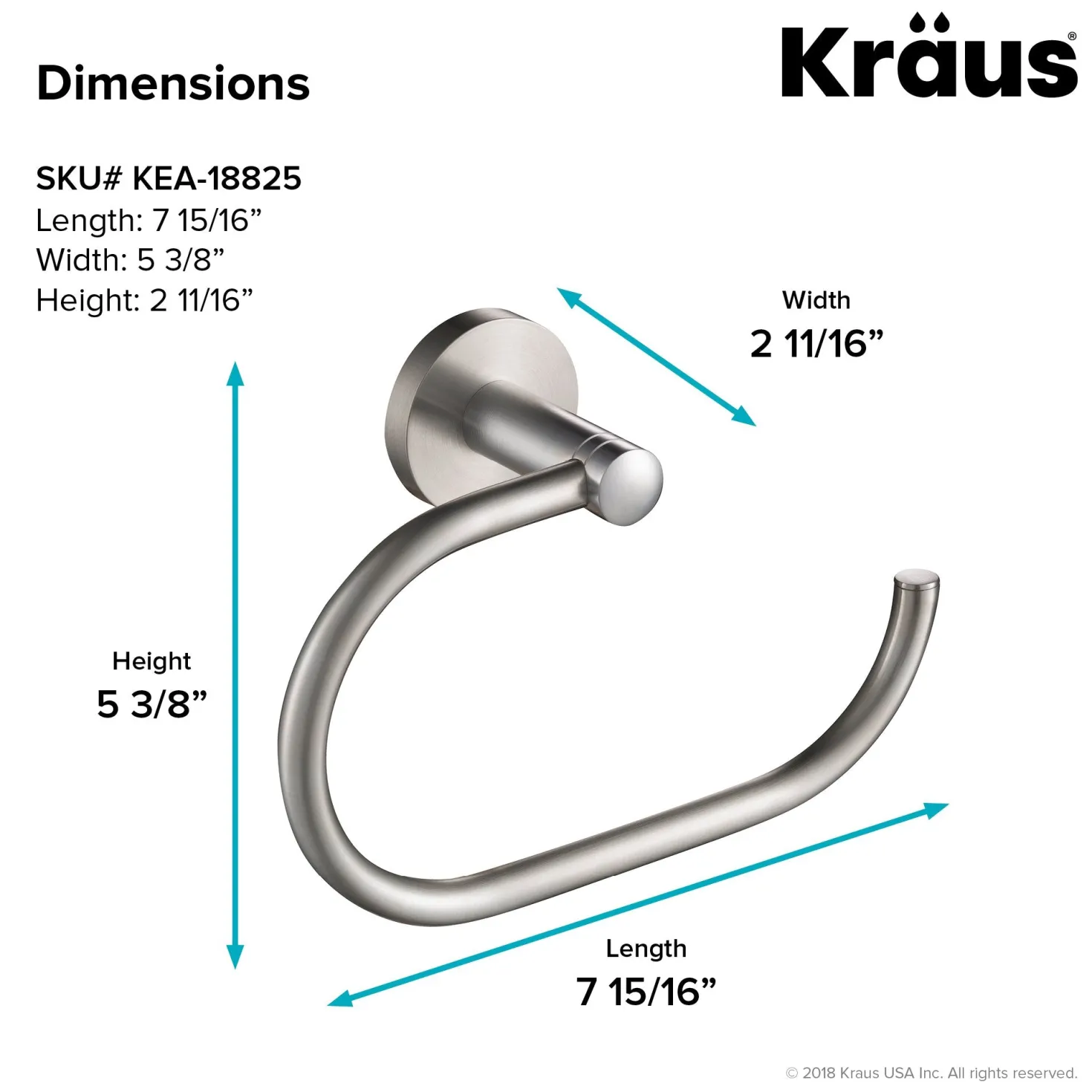 KRAUS Elie Bathroom Towel Ring
