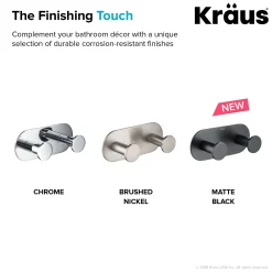 KRAUS Elie Bathroom Wall Mount Robe and Towel Double Hook