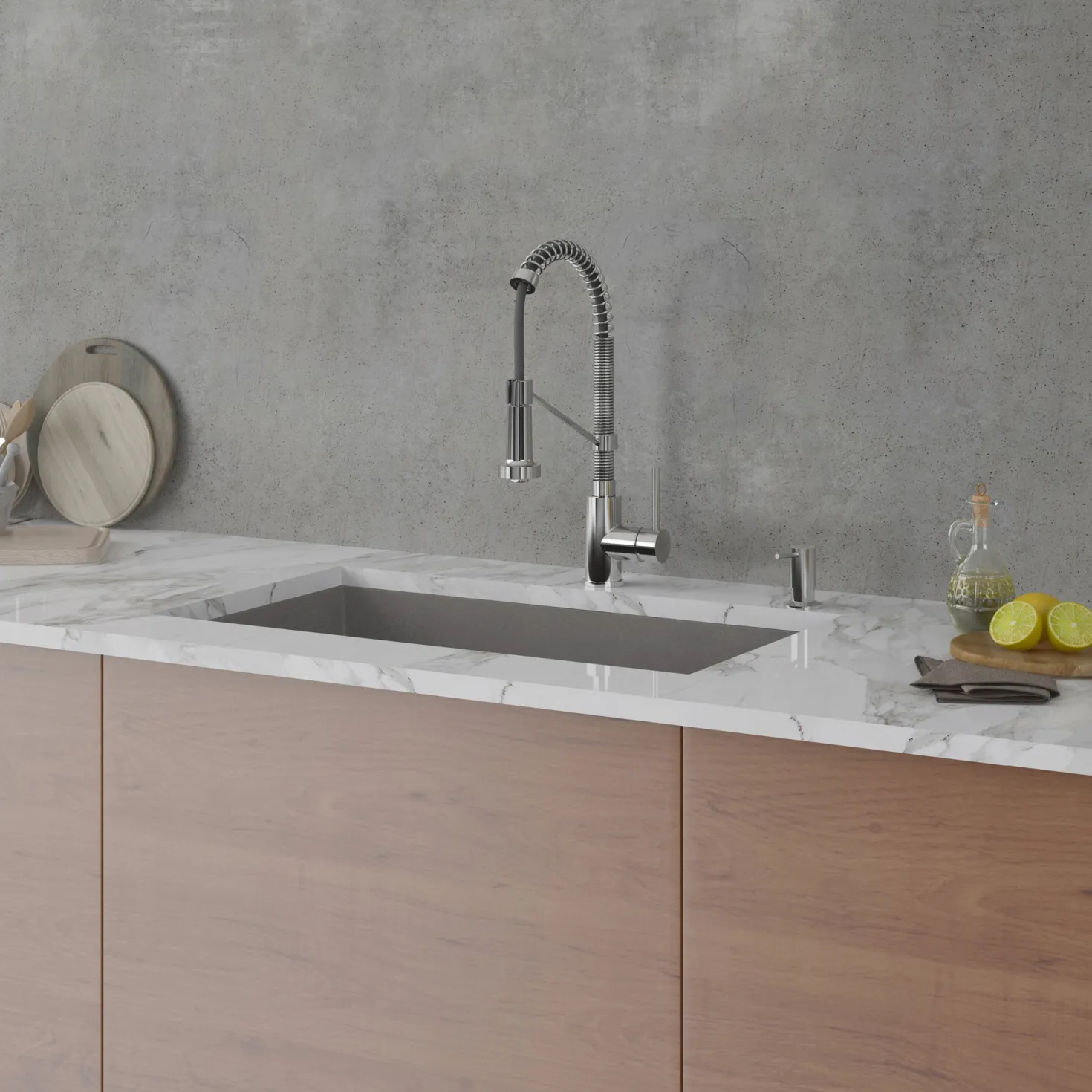KRAUS Forteza 32" Undermount Single Bowl Granite Kitchen Sink in Grey